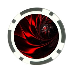 Red Black Abstract Curve Dark Flame Pattern Poker Chip Card Guard by Nexatart