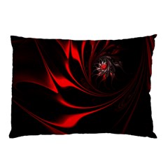 Red Black Abstract Curve Dark Flame Pattern Pillow Case (two Sides) by Nexatart