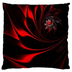 Red Black Abstract Curve Dark Flame Pattern Large Cushion Case (two Sides) by Nexatart