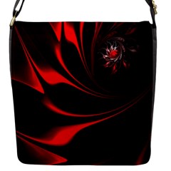 Red Black Abstract Curve Dark Flame Pattern Flap Closure Messenger Bag (s) by Nexatart