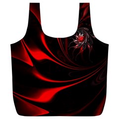 Red Black Abstract Curve Dark Flame Pattern Full Print Recycle Bag (xl) by Nexatart