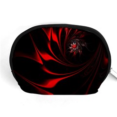 Red Black Abstract Curve Dark Flame Pattern Accessory Pouch (medium) by Nexatart