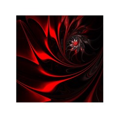 Red Black Abstract Curve Dark Flame Pattern Small Satin Scarf (square) by Nexatart