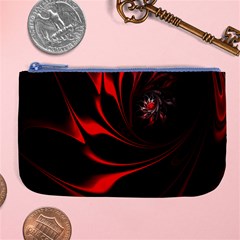 Red Black Abstract Curve Dark Flame Pattern Large Coin Purse by Nexatart