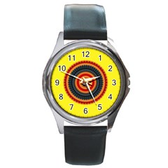 Art Decoration Wallpaper Bright Round Metal Watch by Nexatart