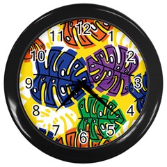 Design Decoration Decor Pattern Wall Clock (black) by Nexatart