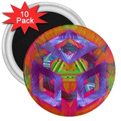 Glitch Glitch Art Grunge Distortion 3  Magnets (10 Pack)  by Nexatart