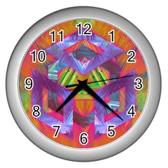 Glitch Glitch Art Grunge Distortion Wall Clock (silver) by Nexatart