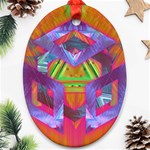 Glitch Glitch Art Grunge Distortion Oval Ornament (Two Sides) Front