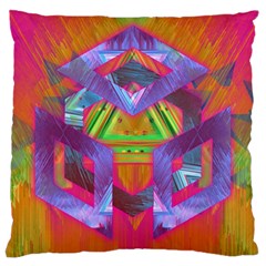 Glitch Glitch Art Grunge Distortion Large Cushion Case (two Sides) by Nexatart