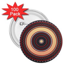 Ornamental Shape Concentric Round 2 25  Buttons (100 Pack)  by Nexatart