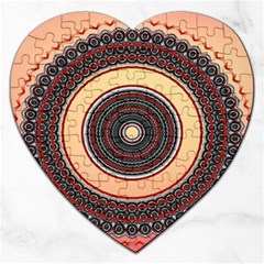 Ornamental Shape Concentric Round Jigsaw Puzzle (heart) by Nexatart