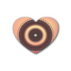 Ornamental Shape Concentric Round Rubber Coaster (heart)  by Nexatart