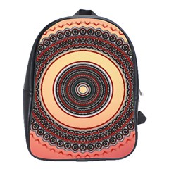 Ornamental Shape Concentric Round School Bag (large) by Nexatart