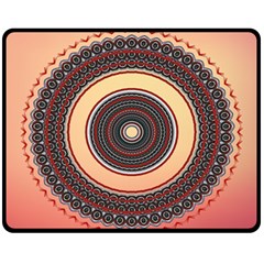 Ornamental Shape Concentric Round Fleece Blanket (medium)  by Nexatart