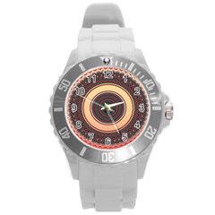 Ornamental Shape Concentric Round Round Plastic Sport Watch (l) by Nexatart