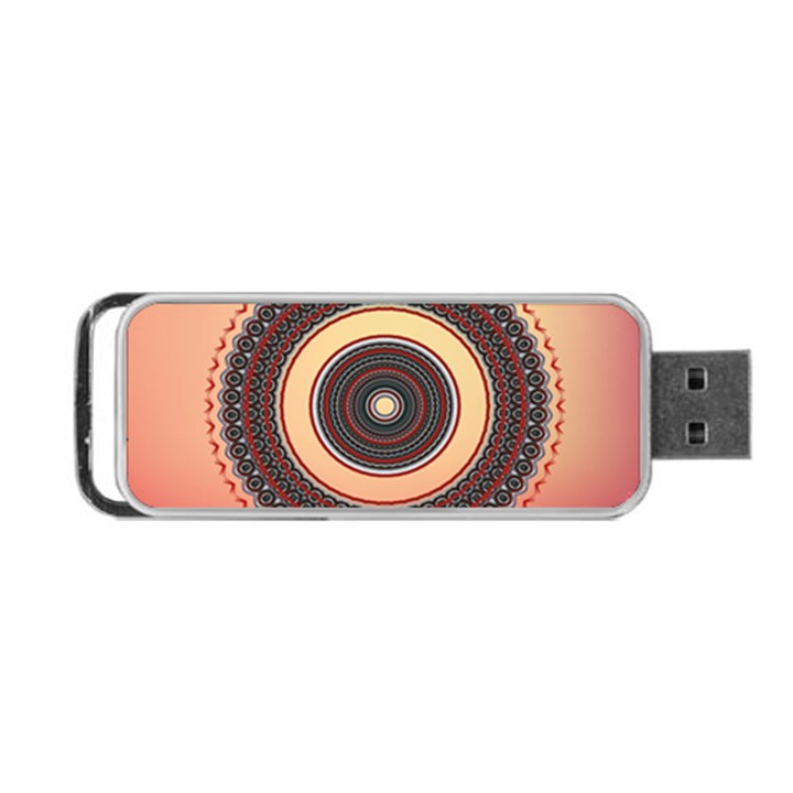 Ornamental Shape Concentric Round Portable USB Flash (Two Sides)