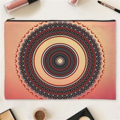 Ornamental Shape Concentric Round Cosmetic Bag (xxxl) by Nexatart