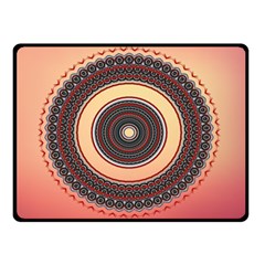 Ornamental Shape Concentric Round Double Sided Fleece Blanket (small)  by Nexatart