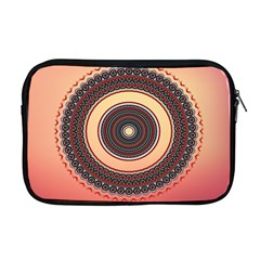 Ornamental Shape Concentric Round Apple Macbook Pro 17  Zipper Case by Nexatart