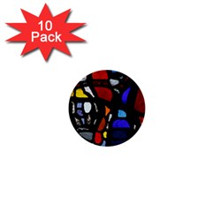 Art Bright Lead Glass Pattern 1  Mini Buttons (10 Pack)  by Nexatart