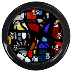 Art Bright Lead Glass Pattern Wall Clock (black) by Nexatart