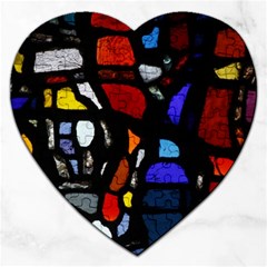 Art Bright Lead Glass Pattern Jigsaw Puzzle (heart) by Nexatart