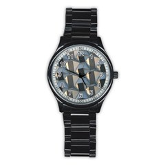 3d Pattern Texture Form Background Stainless Steel Round Watch by Nexatart