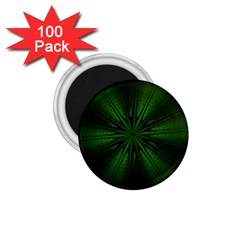 Green Fractal Art Artistic Pattern 1 75  Magnets (100 Pack)  by Nexatart