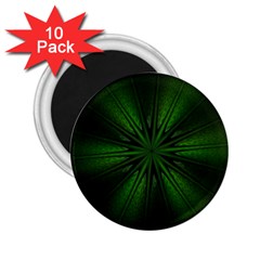 Green Fractal Art Artistic Pattern 2 25  Magnets (10 Pack)  by Nexatart