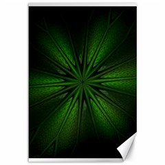 Green Fractal Art Artistic Pattern Canvas 12  X 18  by Nexatart