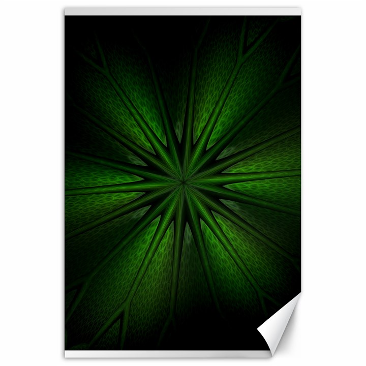 Green Fractal Art Artistic Pattern Canvas 20  x 30 