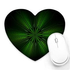 Green Fractal Art Artistic Pattern Heart Mousepads