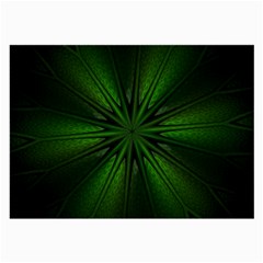 Green Fractal Art Artistic Pattern Large Glasses Cloth (2-side)