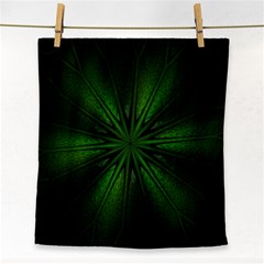 Green Fractal Art Artistic Pattern Face Towel by Nexatart