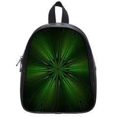 Green Fractal Art Artistic Pattern School Bag (small) by Nexatart