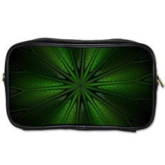 Green Fractal Art Artistic Pattern Toiletries Bag (one Side) by Nexatart