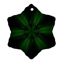 Green Fractal Art Artistic Pattern Snowflake Ornament (two Sides) by Nexatart