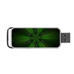 Green Fractal Art Artistic Pattern Portable Usb Flash (one Side) by Nexatart