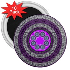 Round Pattern Ethnic Design 3  Magnets (10 Pack)  by Nexatart