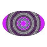 Round Pattern Ethnic Design Oval Magnet Front