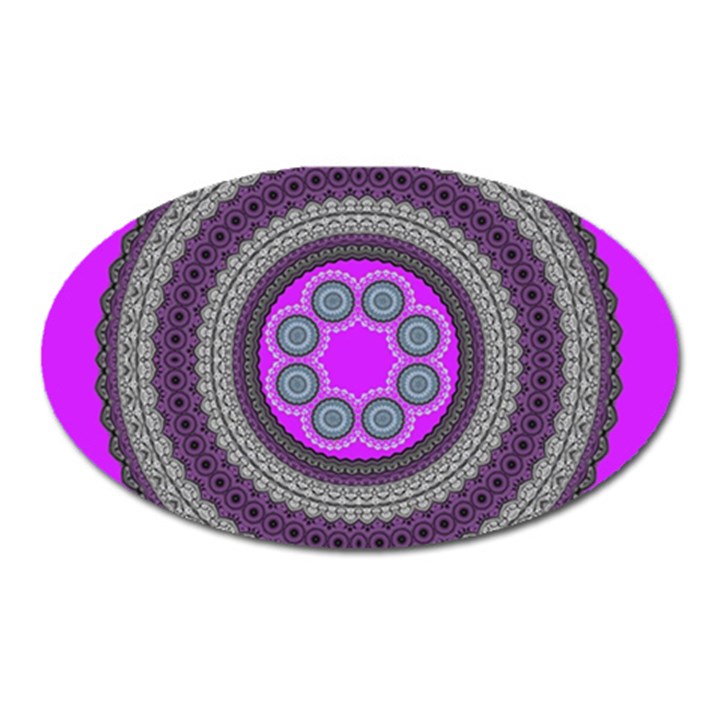 Round Pattern Ethnic Design Oval Magnet