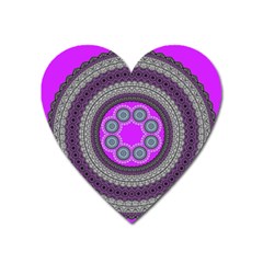 Round Pattern Ethnic Design Heart Magnet by Nexatart