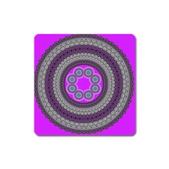 Round Pattern Ethnic Design Square Magnet by Nexatart