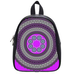 Round Pattern Ethnic Design School Bag (small) by Nexatart