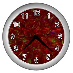 Abstract Pattern Color Shape Wall Clock (silver) by Nexatart