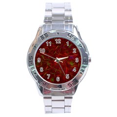 Abstract Pattern Color Shape Stainless Steel Analogue Watch by Nexatart