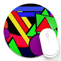 Background Color Art Pattern Form Round Mousepads by Nexatart