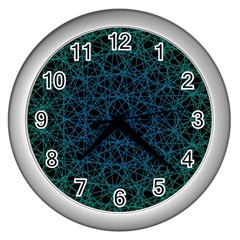 Background Lines Pattern Line Art Wall Clock (silver) by Nexatart