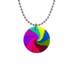 Art Abstract Pattern Color 1  Button Necklace by Nexatart